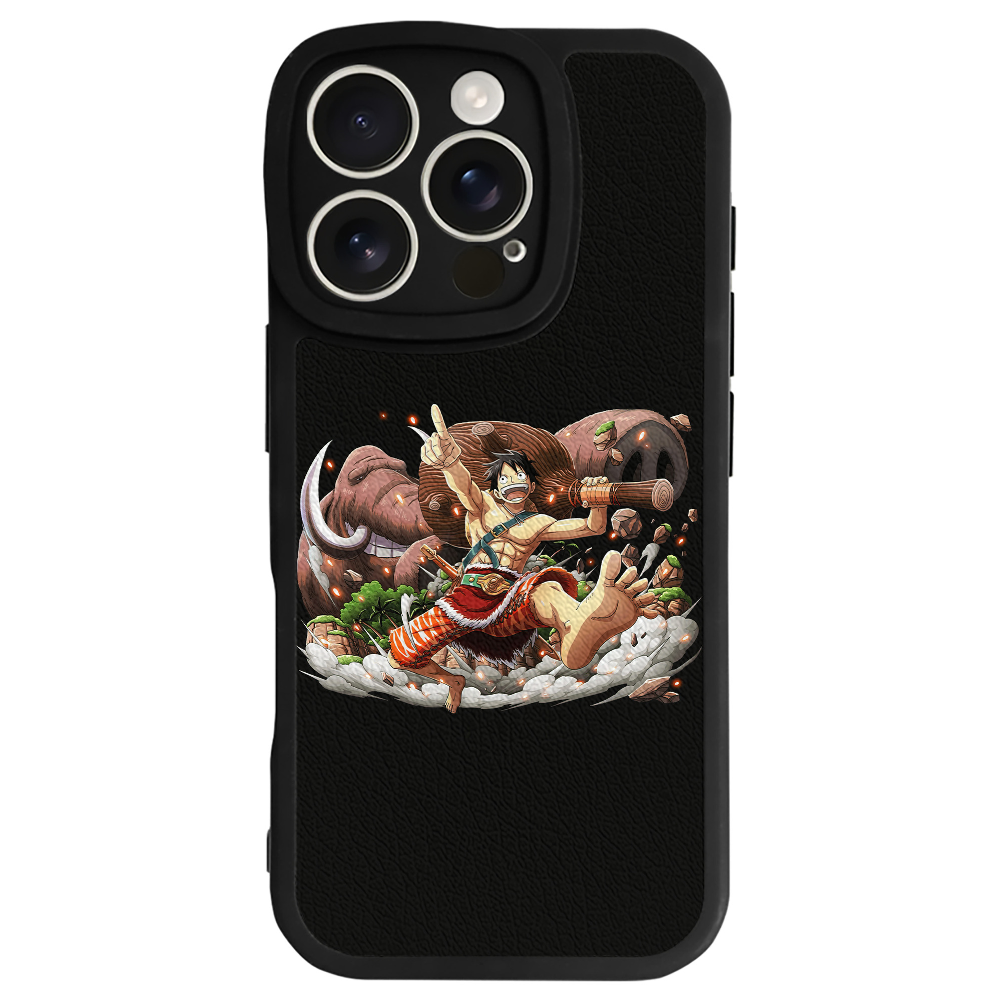 （画像用） ワンピース モンキー・D・ルフィ ONE PIECE Monkey D. Luffy 【iPhone 16シリーズ対応】シリコンスマホケース（レザー調） 材質：シリコン